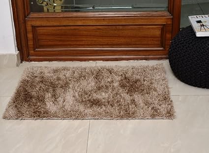 Avira Home Shaggy Microfiber Carpet, 50x80 cm (Beige)