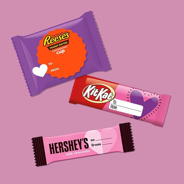 HERSHEY’S, KIT KAT AND REESE’S ASSORTED CHOCOLATE SNACK SIZE, VALENTINE’S CANDY BAG, 12.47 OZ (25 PIECES)