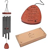 Memgift Sympathy Wind Chime for Loss of Brother - Beech Wood Memorial Wind Chime - Bereavement Gift for Loved One - Outdoor Remembrance Wind Chimes for Garden, Patio, Yard 32 Inch