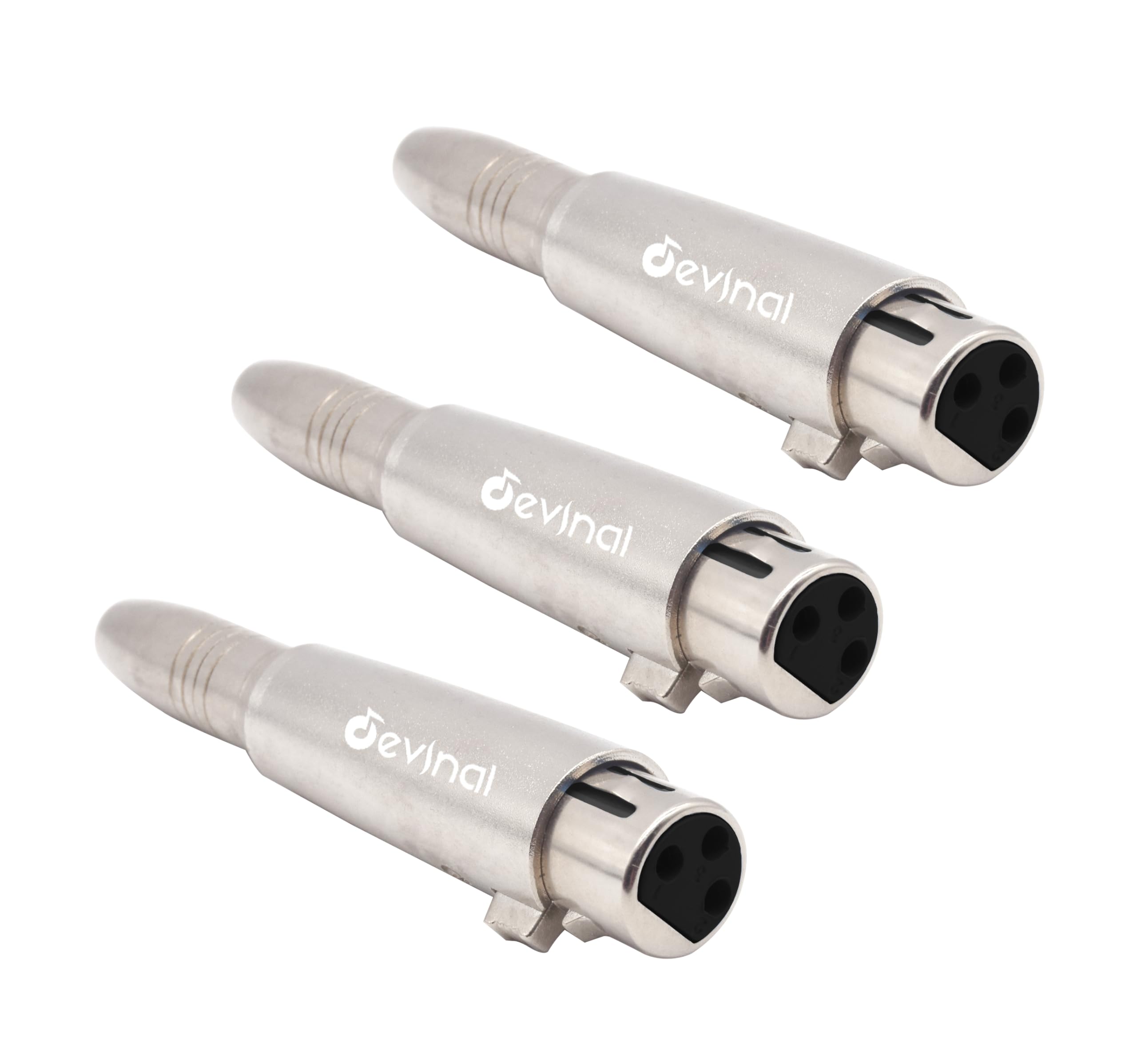 Devinal XLR Female to 1/4" female adapter, 3 Pin XLR to 6.35mm Socket Audio Connector, TS/TRS quarter inch to Microphone Jack Converter, Metal Construction