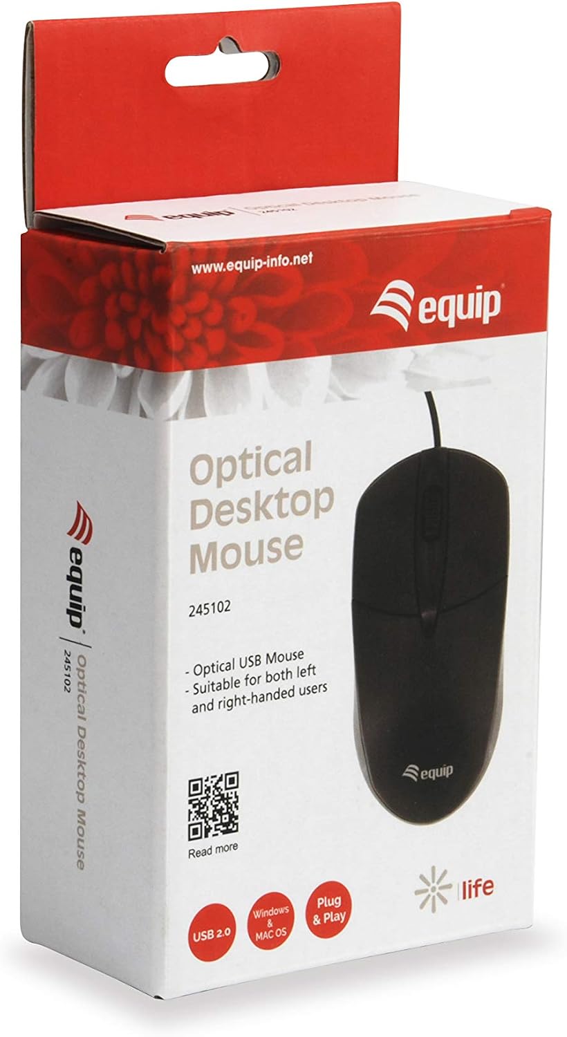 Equip Wired Optical Mouse Black, Single-Coloured - Image 3