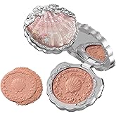 Flower Knows Shell's Jewel Collection Silk Satin Blush,Shimmery Nude Brown Powder Blush for Cheeks,Buildable & Blendable Face Makeup,Soft Long-Lasting,0.18 Oz(04 Beach Starfish)