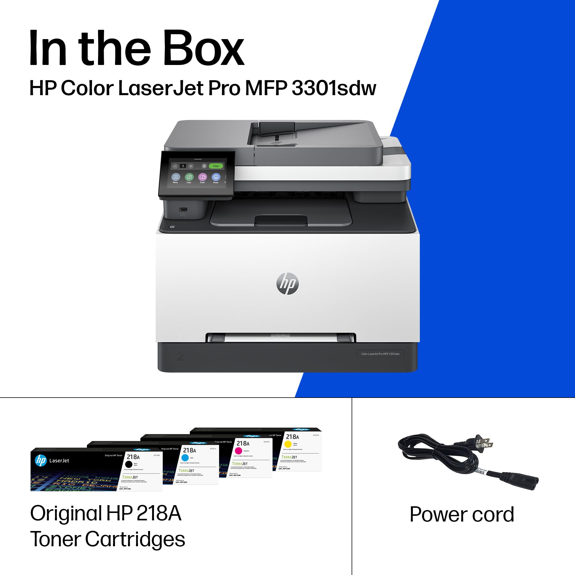 HP Color LaserJet Pro MFP 3301sdw Wireless All-in-One Color Laser Printer, Office Printer, Scanner, Copier, ADF, Duplex, Best-for-Office (499Q3F)