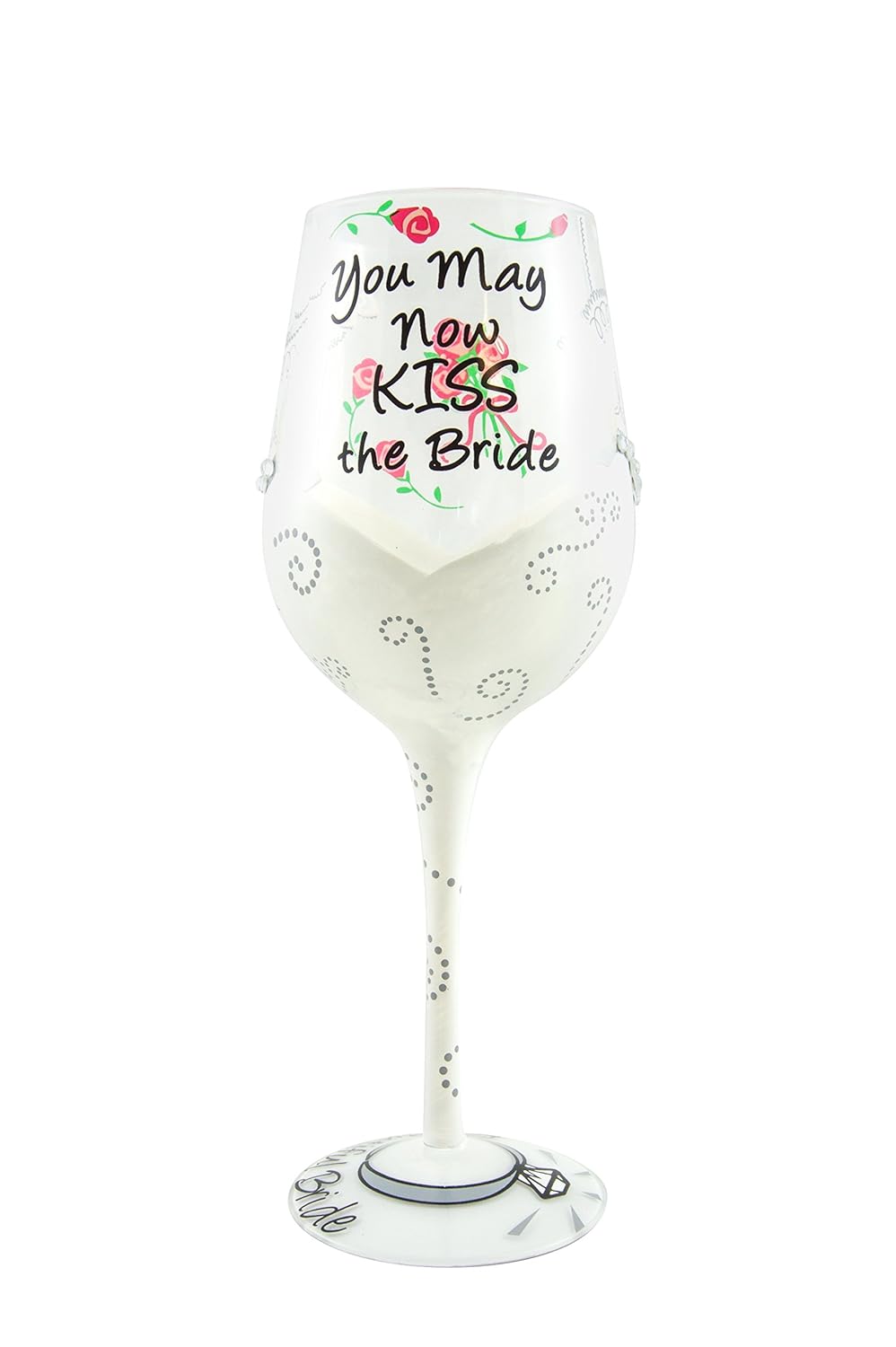 15oz Top Shelfyou May Now Kiss The Bride Wine Glass Unique Hand Painted Wedding Gift