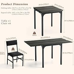 7-Piece Dining Table Set for 4-6, Extendable