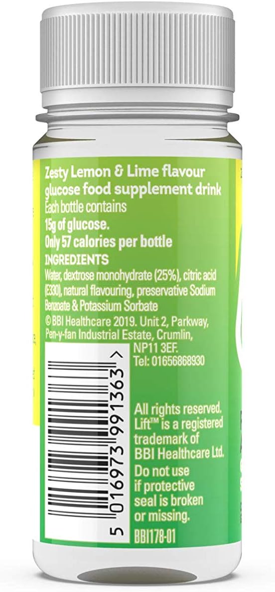 Lift Fast-Acting Glucose Energy Juice Shots, Lemon & Lime, 12 Pack of 60 ml Bottles, 60 ml (Pack of 12) - Image 3