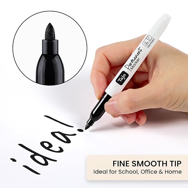 PERMANENT MARKERS FINE TIP, 96 PACK BLACK QUICK-DRYING AND FADE-RESISTANT PERMANENT MARKERS BULK SET FOR WRITING AND DRAWING ON WOOD, PLASTIC, METAL, GLASS, STONE, IDEAL FOR OFFICE SCHOOL SUPPLIES