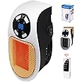 Plug in Heater 500W: 2025 New Upgraded Space Heaters with Adjustable Thermostat Timer and Led Display, Quiet Portable Heaters for Indoor Use, 180° Rotatable Small Quiet Electric Heater, Mini Heater