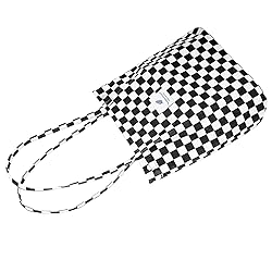 TOPASION Cute Checkered Corduroy Tote Bag Canvas
