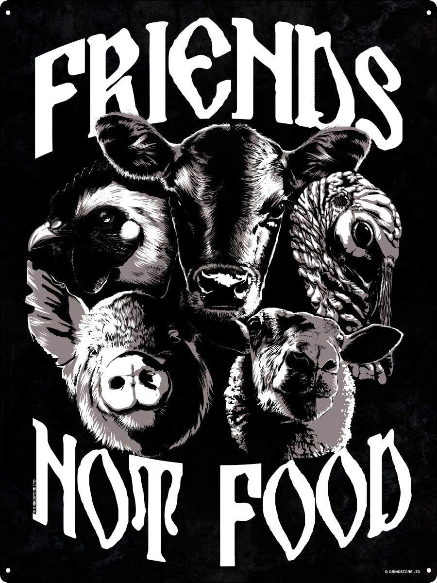 Mesllings Friends Not Food Vegetarian Tin Sign 30 x 40cm