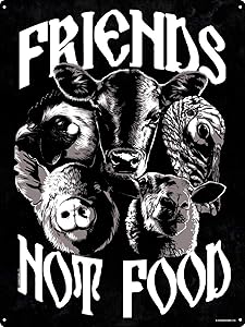 Mesllings Friends Not Food Vegetarian Tin Sign 30 x 40cm
