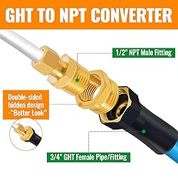 SUNGATOR 2PCS 3/4" GHT Male x 1/2" NPT Female