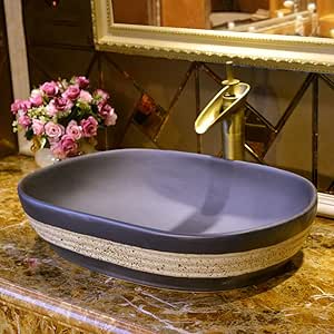 Mostrador De Cerámica Del Arte Del Lavabo De La Encimera Sobre El