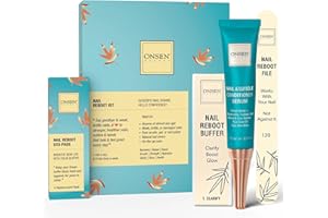 Onsen Secret Nail Care Kit - w/Cuticle Care Serum, Japanese Nail Buffer and Shine Kit - Strengthening & Shining - Spa-Quality Manicure - Organic Ingredients - Long-Lasting Shine - Easy & Safe - 1pk
