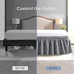 FreshCulture Queen Bed Skirt, Elastic Wrap Around