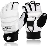 FitsT4 Sports Half Mitts MMA UFC Boxing Training Gloves for Women Men Kids | Heavy Bag,Speed Bag,Punching,Muay Thai,Kickboxing,Sparring,Wrist Wupport,Wear-resistant,PU leather,Padding,Open Palm