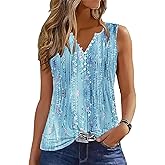 Tank Tops for Women 2026 Summer Top Pleated Shirts Dressy Casual Loose Fit V-Neck Button Down Sleeveless Tshirt Blouse