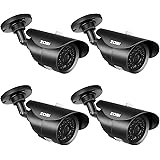 ZOSI 4 Pack 1080P HD 1920TVL Hybrid 4-in-1 TVI/CVI/AHD/960H CVBS Weatherproof Security Cameras Kits,3.6mm lens,120ft IR Distance, Aluminum Housing For HD-TVI, AHD, CVI, and CVBS/960H analog DVR