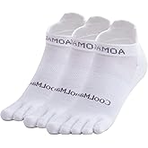 OrrinSports Toe Socks for Men Women Cool-max Running Socks 3 Pairs Athletic Breathable Five Finger Socks