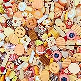 Halloluck 50 Pcs Slime Charms Easter DIY Craft Making Resin Jewery Making Kit, Resin Flatback Slime Beads Making Supplies for DIY Scrapbooking Crafts (Bread)