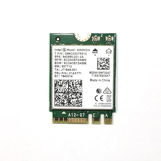 INTEL Wireless-AC 9260 2230 2x2 AC+BT Gigabit vPro