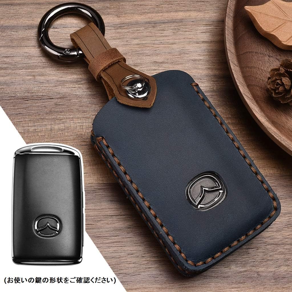 Amazon Cx 30 キーケース マツダ 3 Mazda3セダン ファストバック Bp系 新型 Cx 30 Dm系 Cx 8 ロードスターcx 5 スマートキー ケース 本革 スマートキーホルダー 本革 レザー キーケースキーカバー キーホルダー ブルー キーケース キーホルダー 車 バイク
