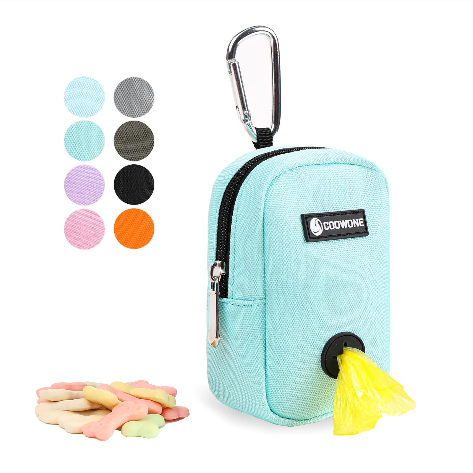 Dog Treat Pouch Hands Free dog walking bag with Metal Carabiner, 900D Oxford Cloth Poop Bag Holder for Pet Puppy Training Travel or Outdoor camping