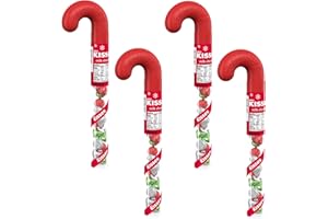 HERSHEYS Hershey Kisses Filled Candy Cane Tubes - Pack of 4 - Great for Stocking Stuffers and Sharing with Friends and Family this Holiday Season