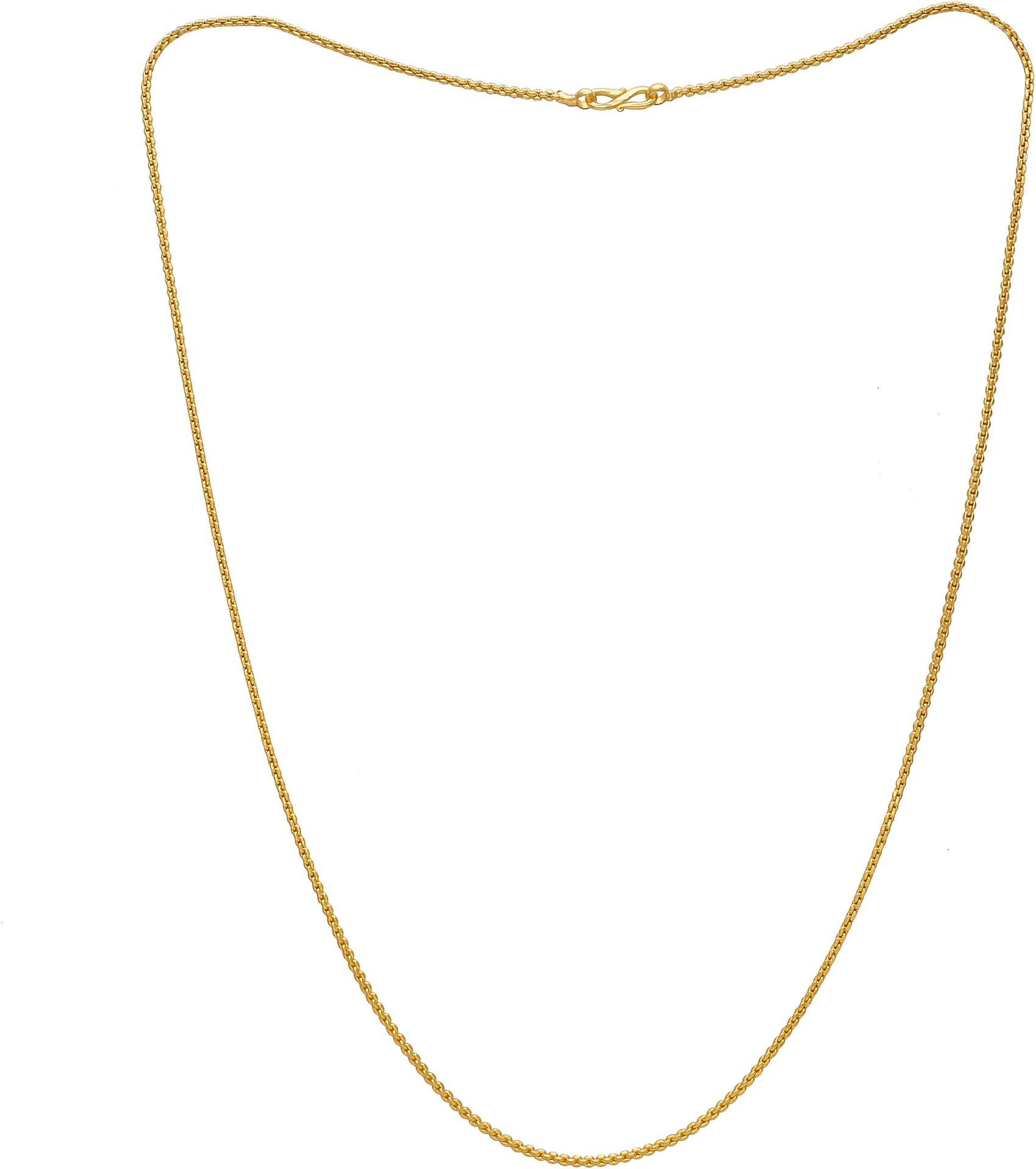 MissMister Yellow Gold Plated Brass Sleek 26 Inch Sober Stylish Chain for Men Women
