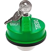 JEEFHO 10591D Locking Diesel Gas Cap, Fuel Cap For Chevy Silverado Express C3500 K3500, Dodge Ram 3500 W350 D350, Ford F-250 E-350, GMC Sierra Savana. Replaces# 9MGC791, MGC791, 10591 