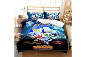 Tyboskp Hedgehog Cartoon Duvet Cover Room Decoration,3D Printing Comfortable and Lightweight Bedding 3 Piece Bed Set 1 Duvet Cover and 2 Pillowcase for Kids Boys and Girls-15-Full
