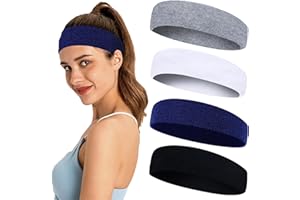 GKYZBB 4pcs Towel Headband Fashion Sweatbands Sports Headband Soft Organic Cotton Outdoor Head Sweat Band for Men & Women Yog