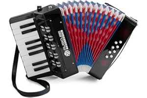 MUSICUBE Accordion Instrument for Kids Professional 17 Keys 8 Bass Accordion with Straps for Beginner Student Educational Musical Instrument for Boys Girls Aged 3+ Gift Choice