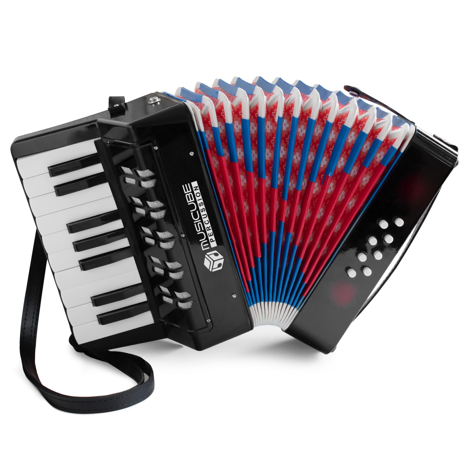 Photo 1 of **** ONE STRAP BROKEN *** MUSICUBE Accordion Instrument for Kids Professional 17 Keys 8 Bass Accordion with Straps for Beginner Student Educational Musical Instrument for Boys Girls Aged 3+ Gift Choice