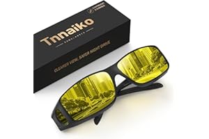 Tnnaiko Night Driving Glasses for Men Women, Night Vision Glasses Fit Over Glasses Sunglasses Polarized HD Lens