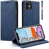 japezop Compatible with iPhone 11 Case,iPhone 11 Case Wallet with[RFID Blocking] Card Holder Kickstand, Leather Flip Wallet Case for iPhone 11 6.1 inch(Blue)