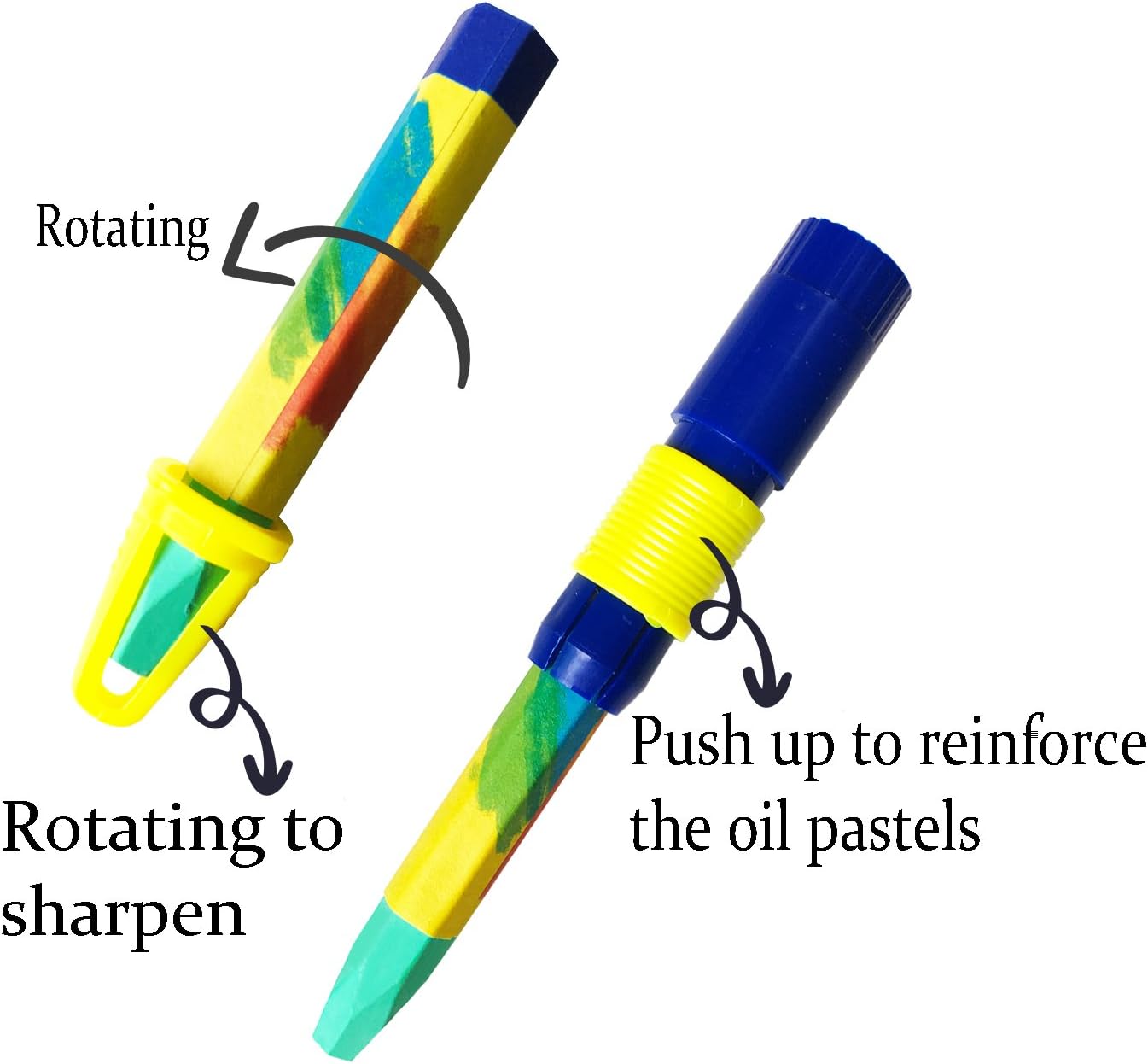 36 Colors Oil Pastels Sticks with Pastel Holders and Sharpeners for