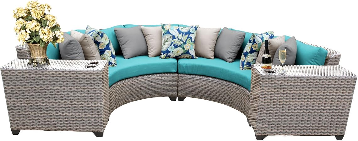 Amazon Com Tk Classics Florence 04c Aruba 4 Piece Outdoor Wicker Patio Furniture Set Aruba Garden Outdoor