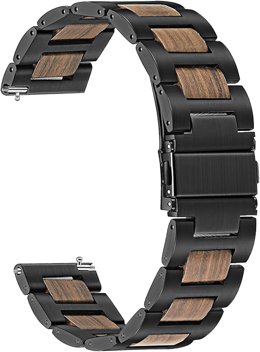 Amazon Trumirr Samsung Galaxy Watch 46mm用腕時計バンド 22mm ステンレススチール 天然木 レッドサンダルウッドバンド クイックリリース ストラップ リストブレスレット Gear S3 Classic Frontier Gear 2 Neo Live用 Us Sb112bh K22 Dock 3pn スマートウォッチ