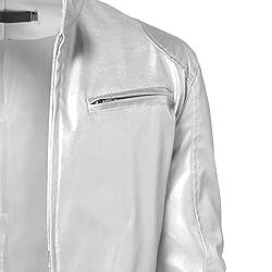 SWJGLITTR Men Slim Fit Motorcyle Leather Jacket