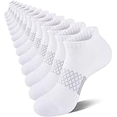 eallco Mens Cotton Ankle Socks Athletic Running Low Cut Breathable Cushioned Sport Tab Short Socks 7 Pairs