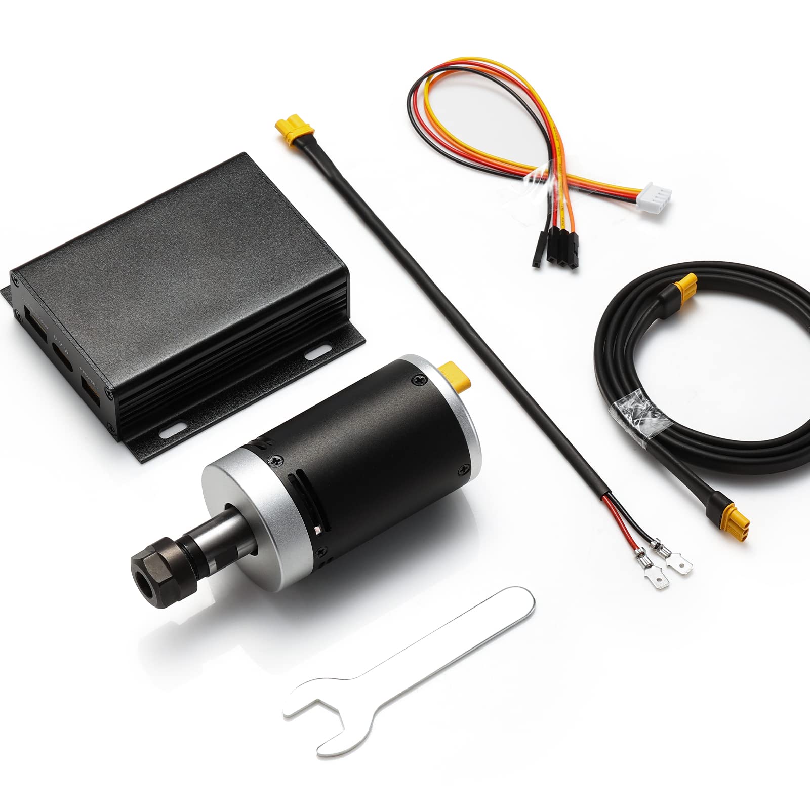 CNC Brushless Motor DC Spindle Kit 24V 12000rpm with Drive Board & Collet Holder Installed, Perfect for 3018-PRO CNC Machine