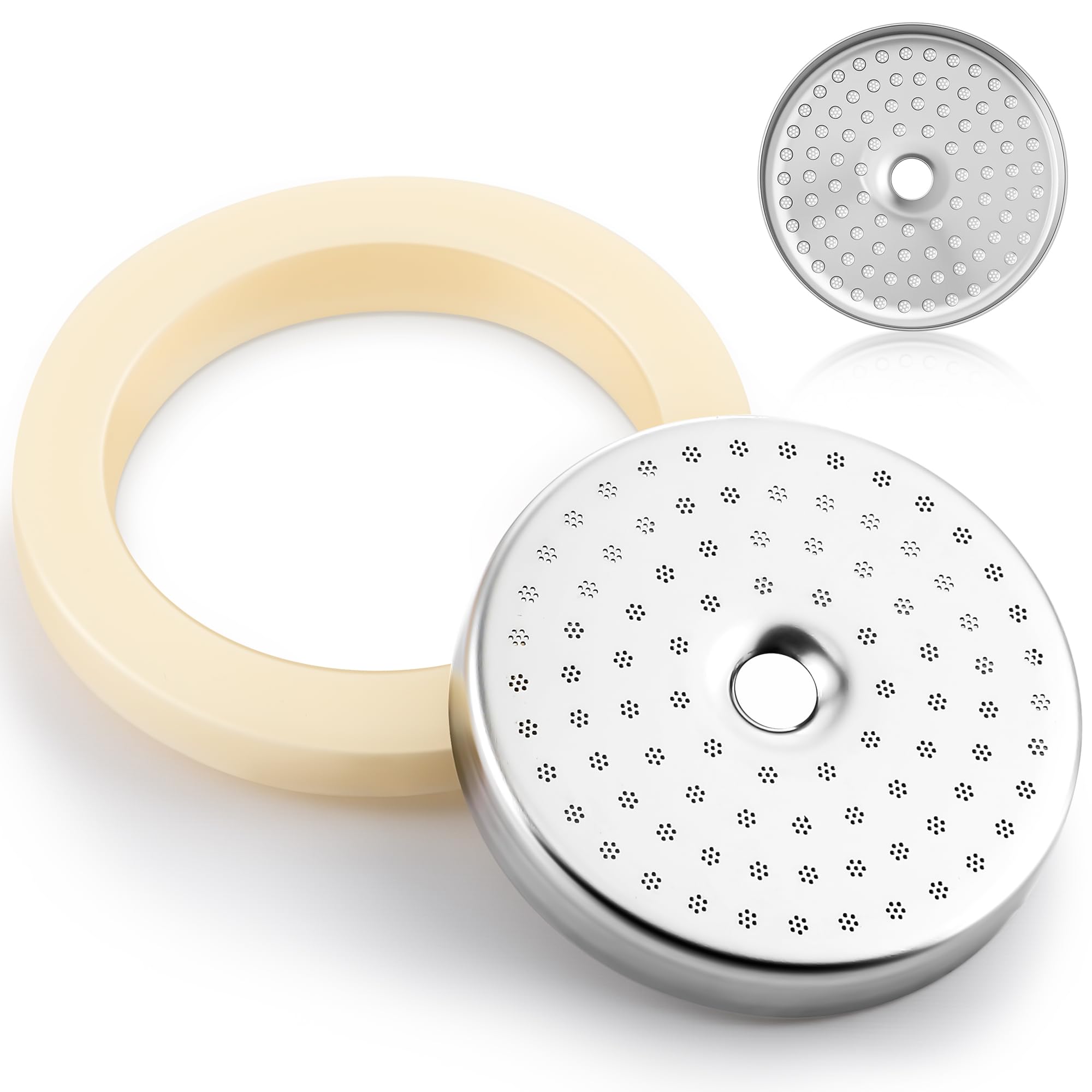Photo 1 of Dunkive Precision Shower Screen with 54mm Silicone Steam Ring, Compatible with Breville Espresso Machines (54mm), Compatible with Bambino/Bambino Plus, Duo Temp Pro, Infuser, Barista Express/Pro/Touch