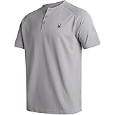 Spyder Mens Henley Shirt - Lightweight Quick Dry Moisture Wicking Short Sleeve Athletic Performance Shirts for Men