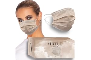 VIRTUE CODE On The Go Curved Face Masks - Soft 3 Ply Comfort 50 Disposable Face Masks