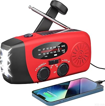 SOLARBABY Wind Up Solar Radio AM FM 2000mAh Power Bank LED Torch Emergency Crank