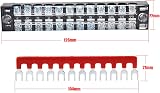 HSEAMALL 5 Sets Terminal Blocks 12 Position 600V 15A Dual Row Screw Barrier view 2