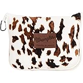 CARSTENS, INC. Wrangler Travel Blanket, Premium Compact 2-in-1 Airplane Blanket/Pillow, Tri-Color Cowhide