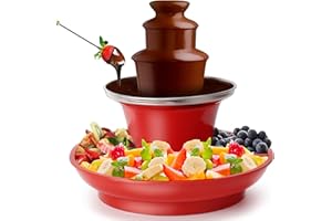 Mini Chocolate Fountain, 3-Tier Chocolate Fountain Machine with Removal Serving Tray, Detachable Mini Chocolate Melt Fondue f