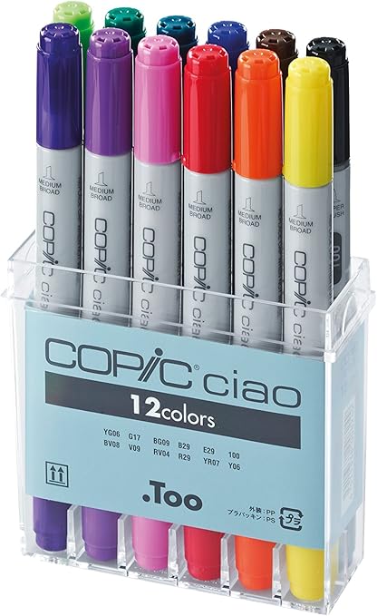 Copic Ib12 Ciao Markers Basic Set 12 Piece